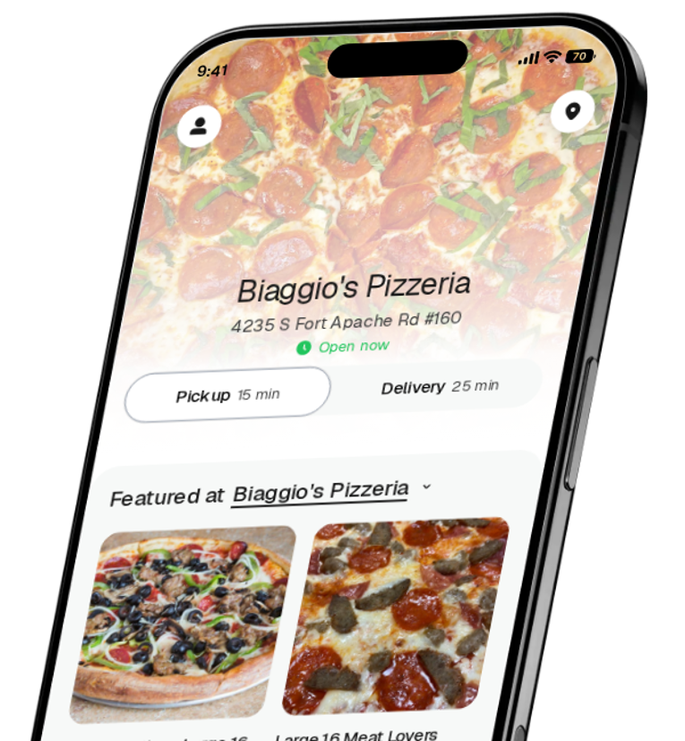 Biaggio's Pizzeria app preview